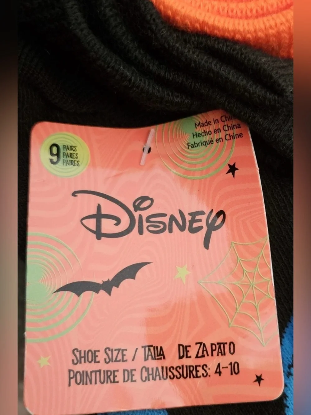 Disney Lilo Stitch Halloween Womens  9 Pair No Show Socks Pumpkin Candy NEW 4-10